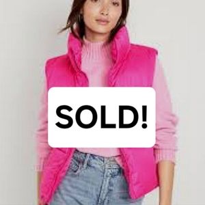 NWOT old navy pink puffer vest